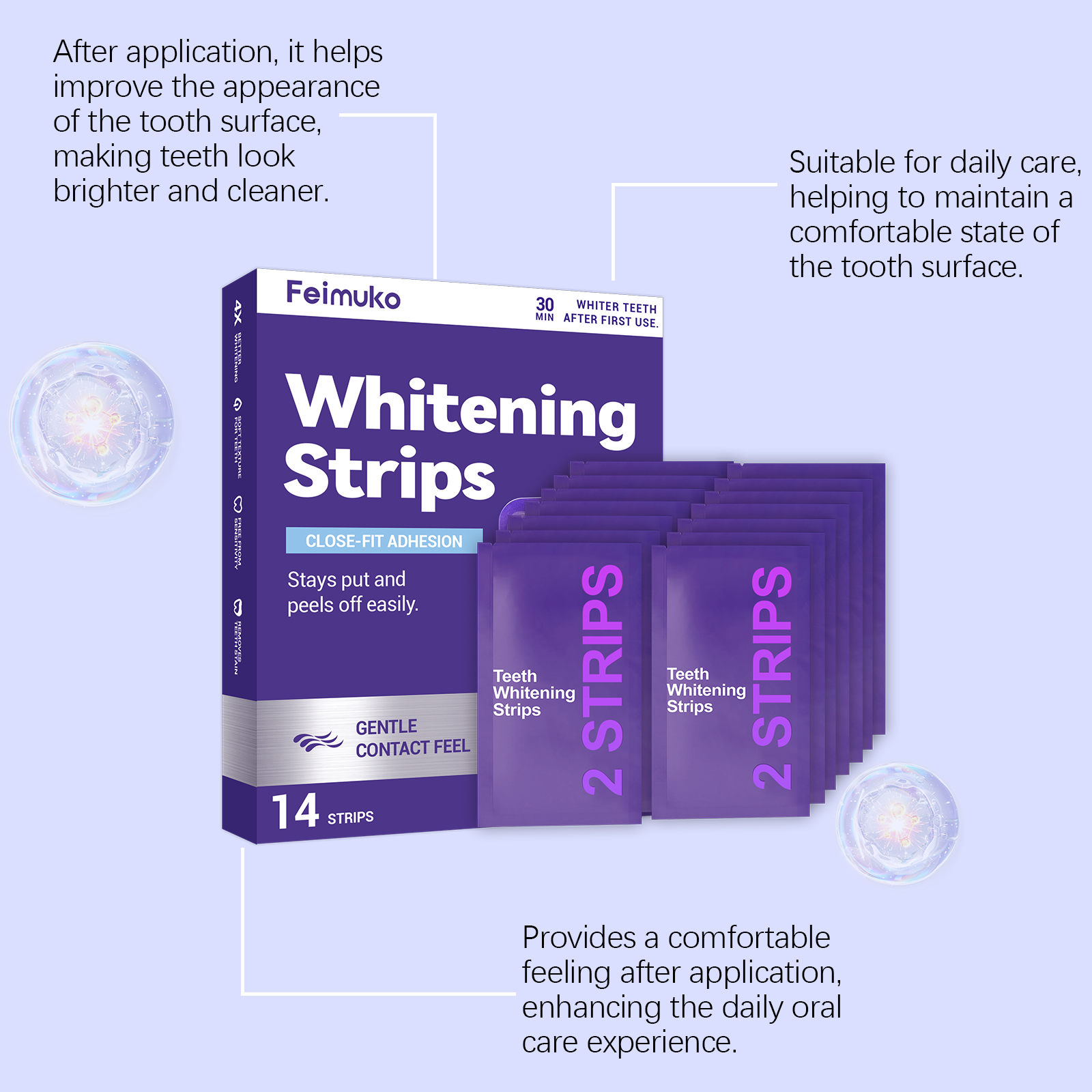 Purple Teeth Whitening Strips  - Teeth Whitening Gel Refills 리뷰 및 가격