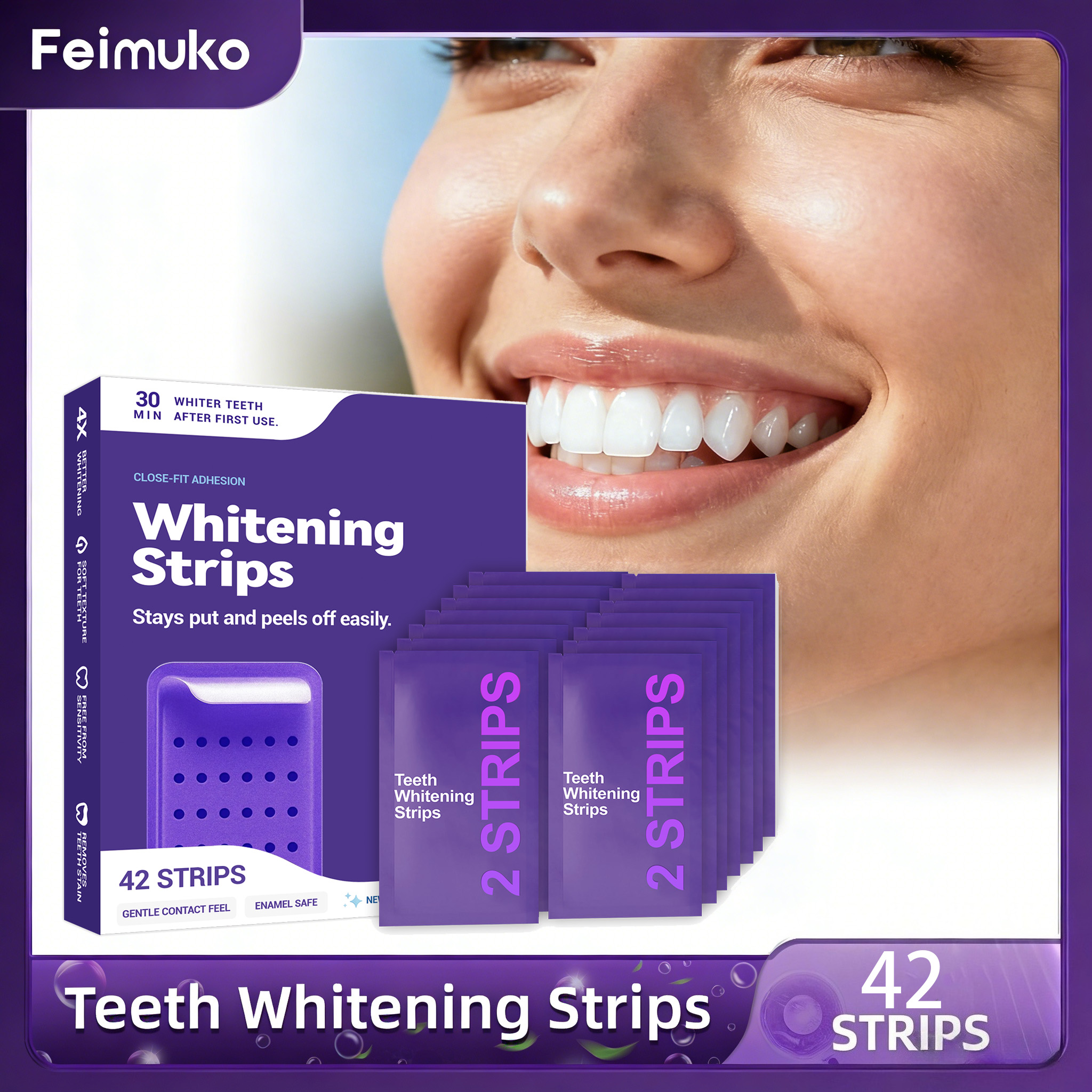 Purple Teeth Whitening Strips  - Teeth Whitening Gel Refills 리뷰 및 가격