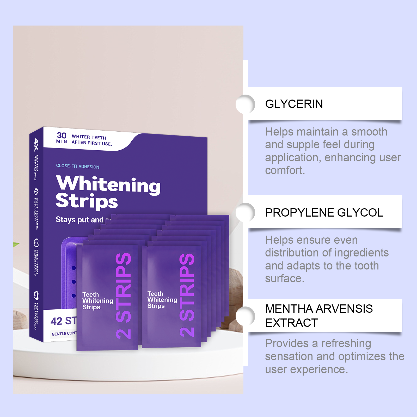 Purple Teeth Whitening Strips  - Teeth Whitening Gel Refills 리뷰 및 가격