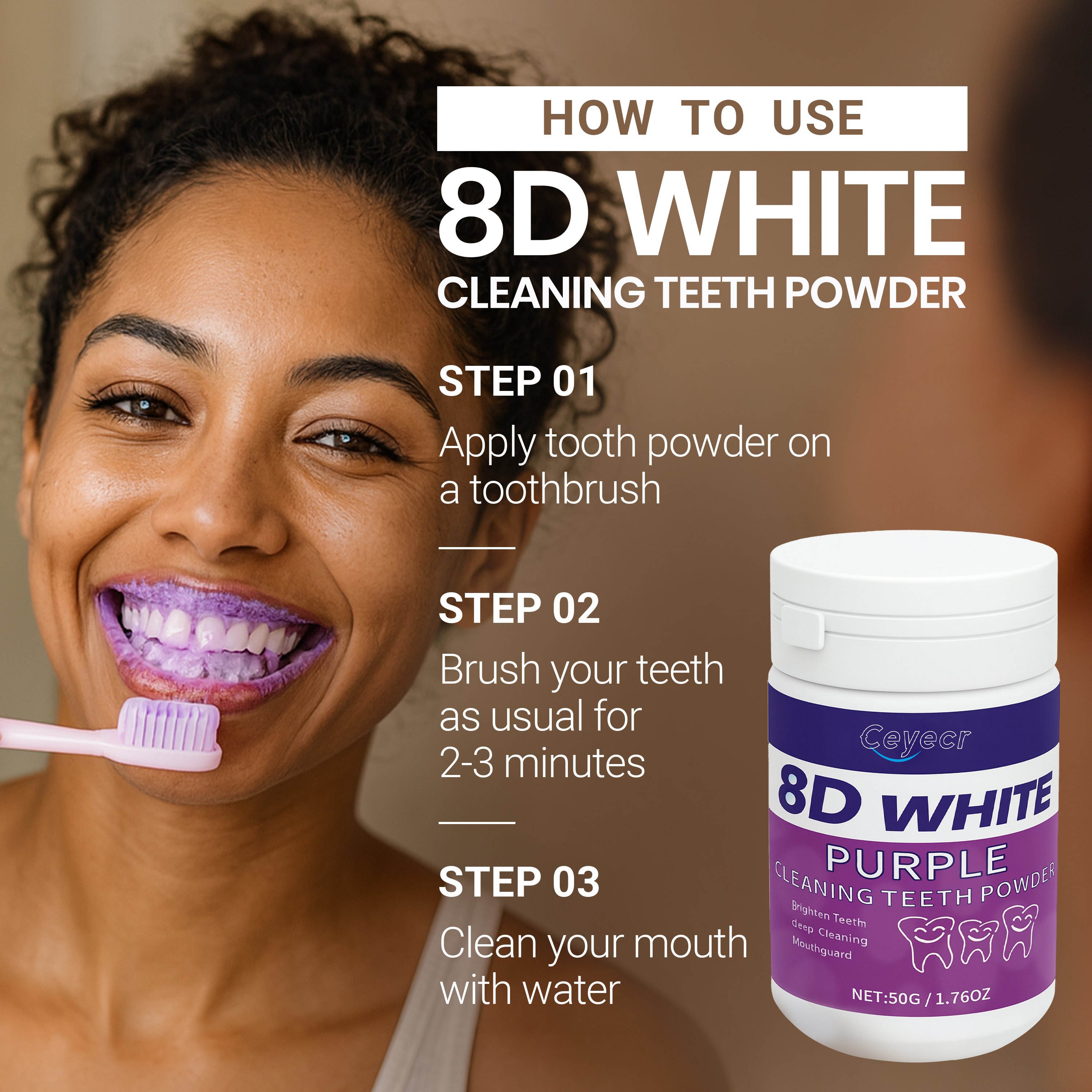 8D white Teeth Whitening Powde - Teeth Whitening Street 리뷰 및 가격