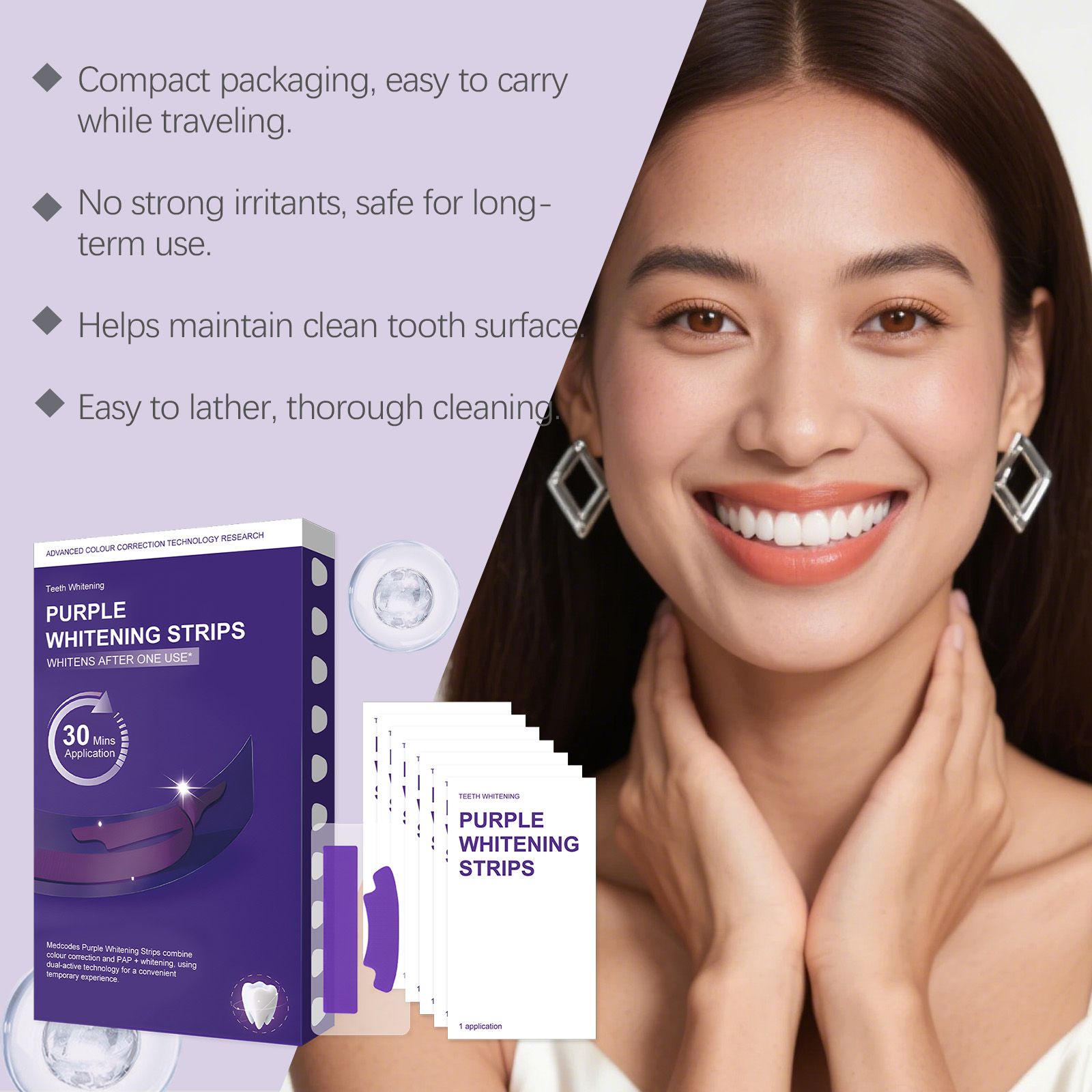Purple Teeth Whitening Strips  - Teeth Whitening Strips Crest 리뷰 및 가격