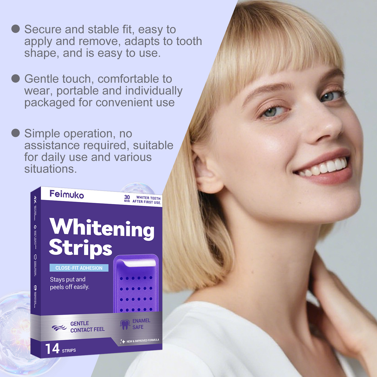 Purple Teeth Whitening Strips  - Teeth Whitening Gel Refills 리뷰 및 가격